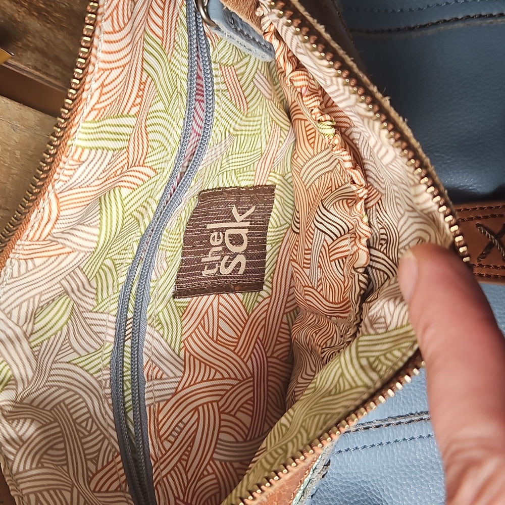 The Sak, Stylish Blue and Brown Women's Crossbody Bag - Picture 13 of 16